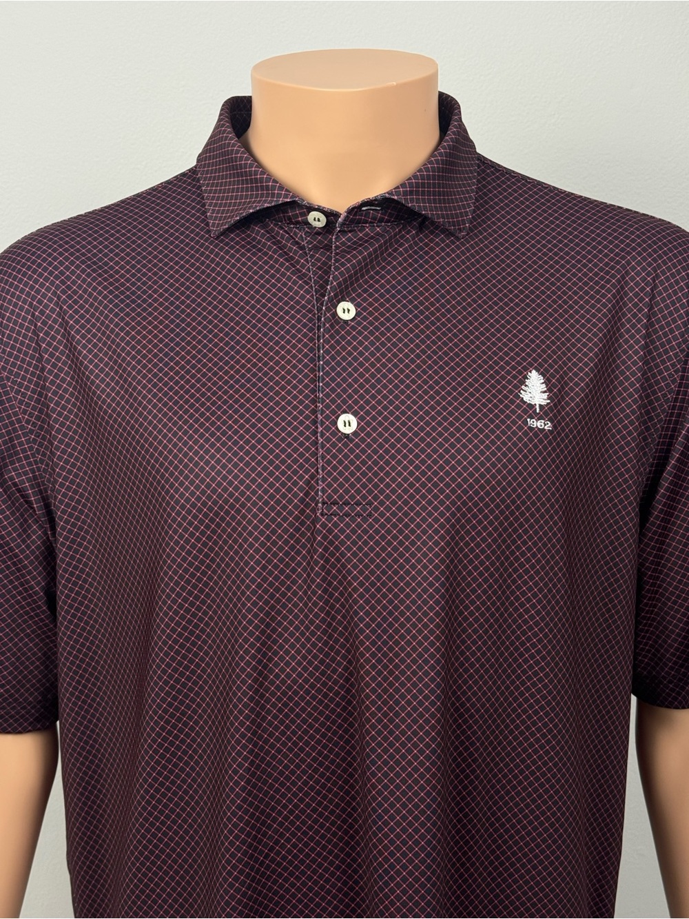 Turtleson Pinetree Country Club Men’s Golf Polo Shirt Adams Blue Red Size L ✨